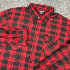 Mountain Expeditions Mens XXL Buffalo Plaid Fleece Flannel Button Down Shirt